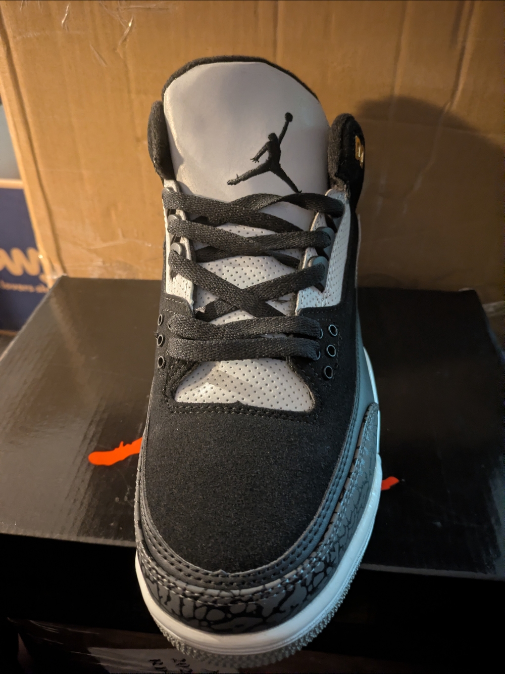 Nike Air Jordan 3 Retro Black And Grey Size 10 New In Box! - Picture 2 of 8